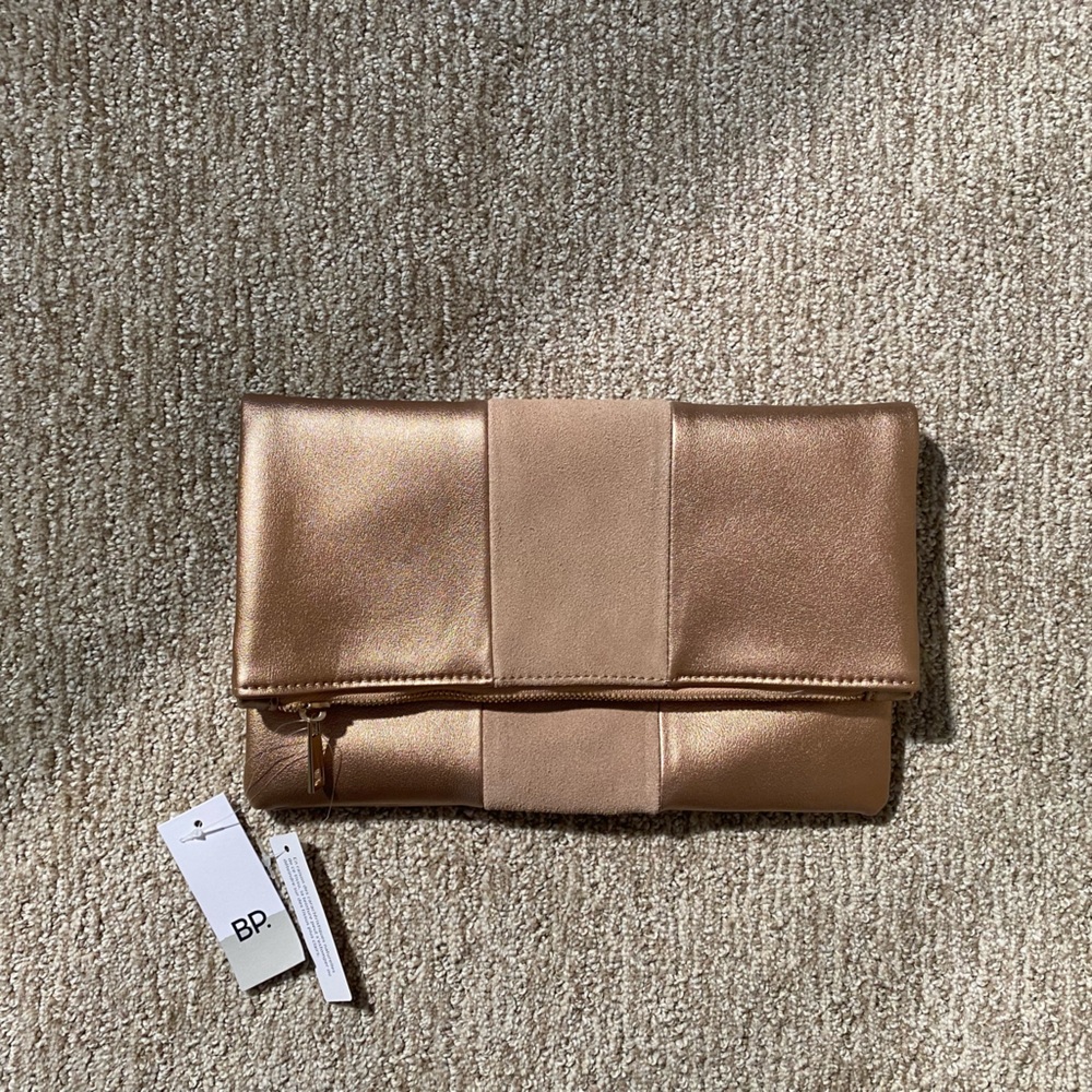 Nordstrom BP Gold Metallic Clutch NWT